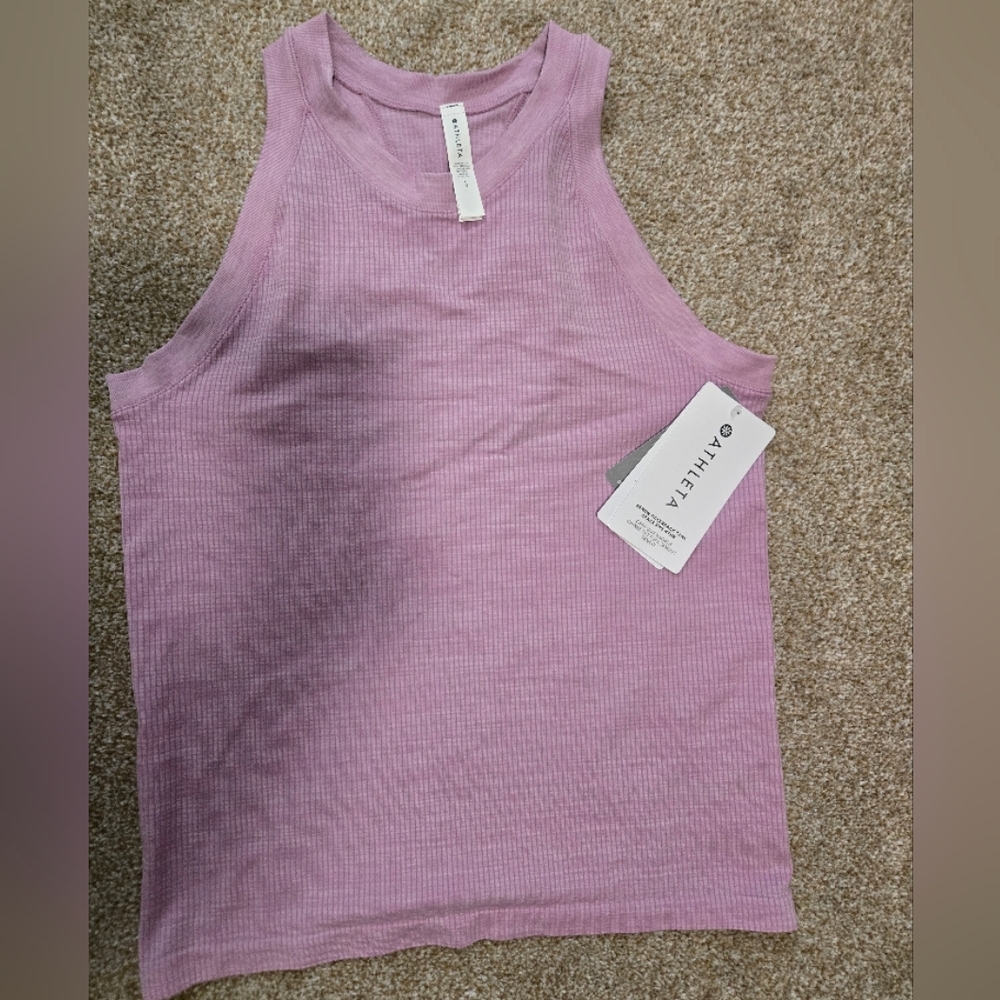 NWT Athleta Large Light Purple Heather Racerback Tank Top